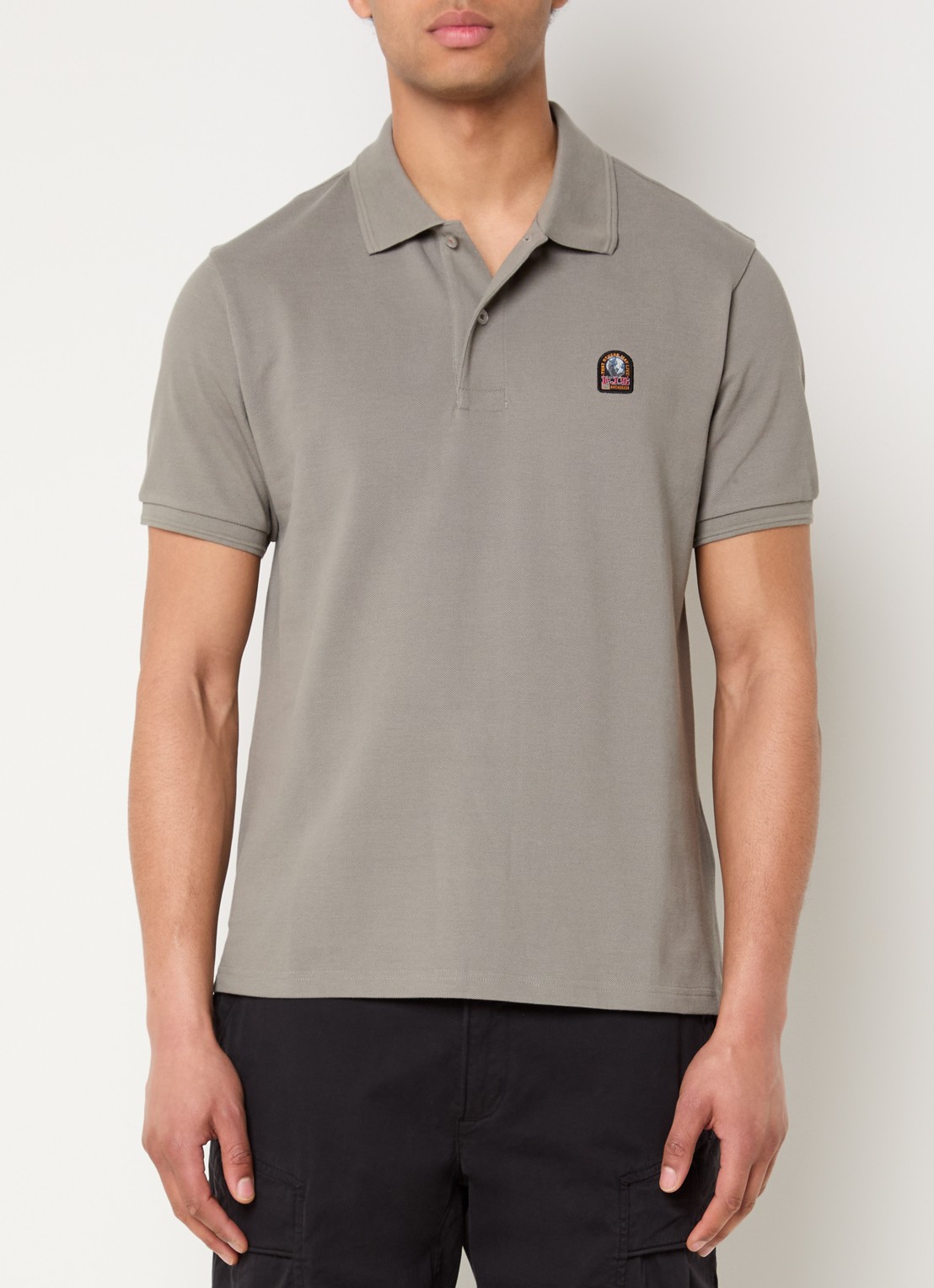 Parajumpers Hobart regular fit polo met logoborduring - detail grijs