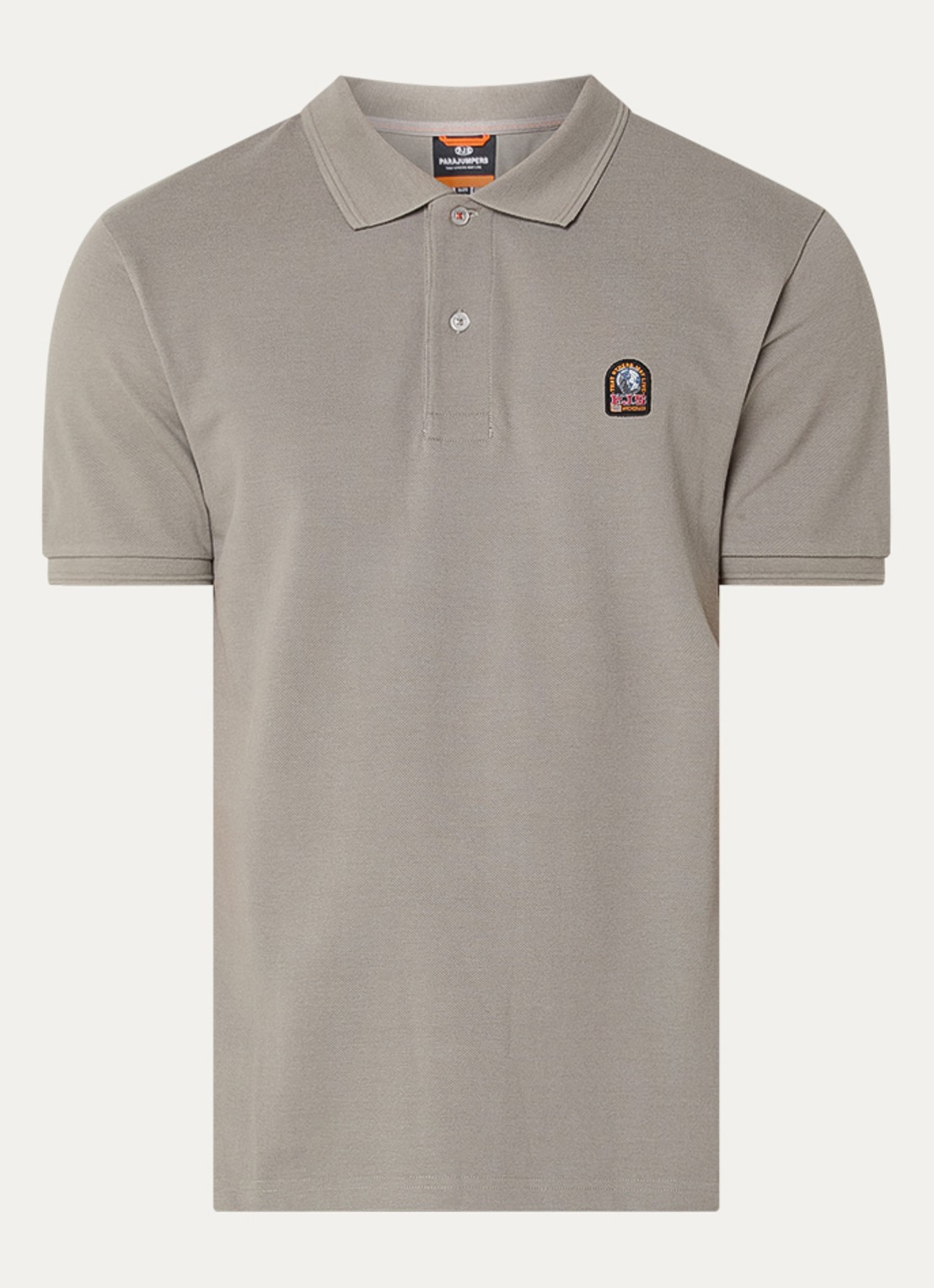 Parajumpers Hobart regular fit polo met logoborduring - voorkant 2 grijs