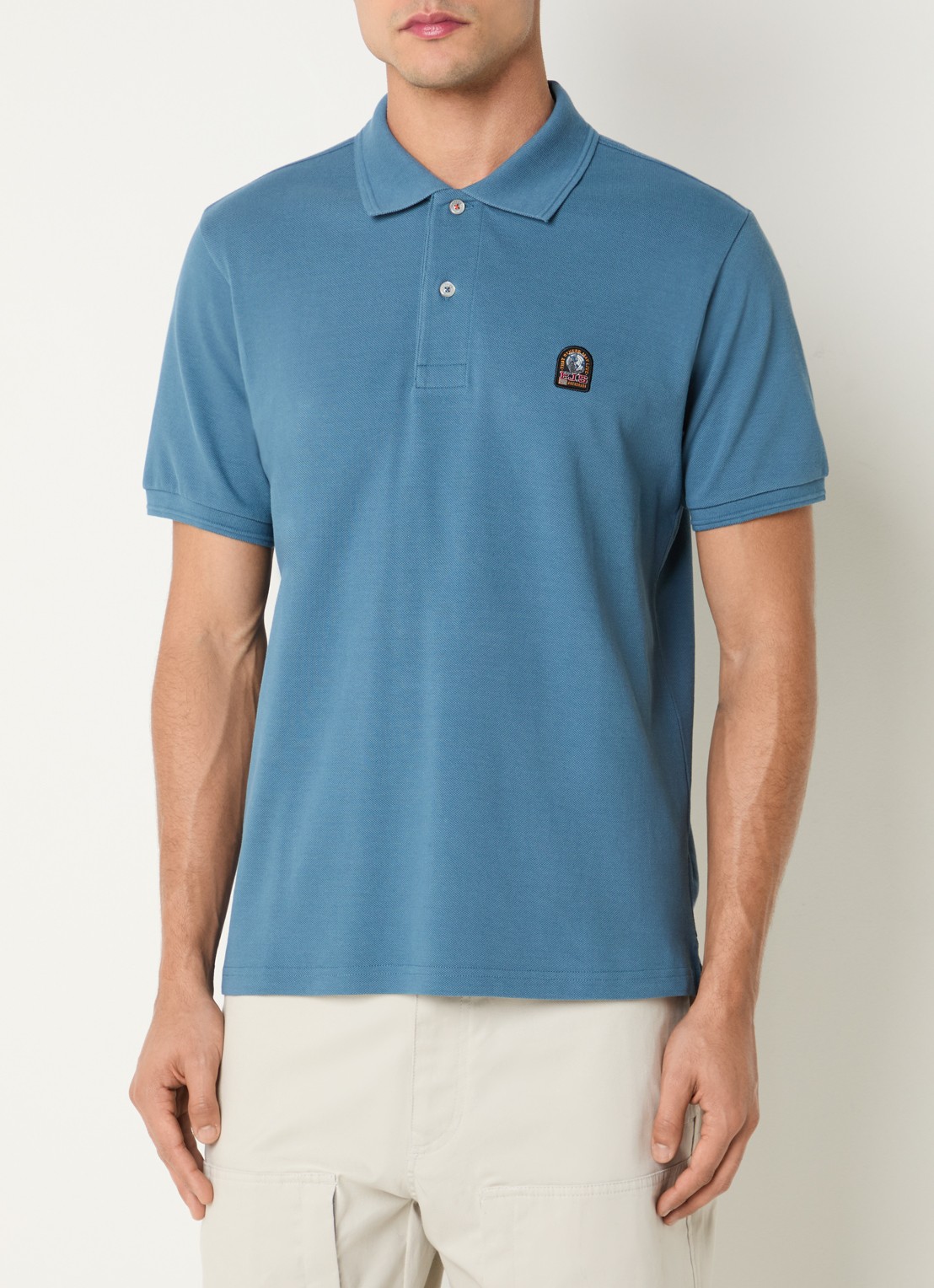 Parajumpers Hobart regular fit polo met logoborduring - detail 4 blauw