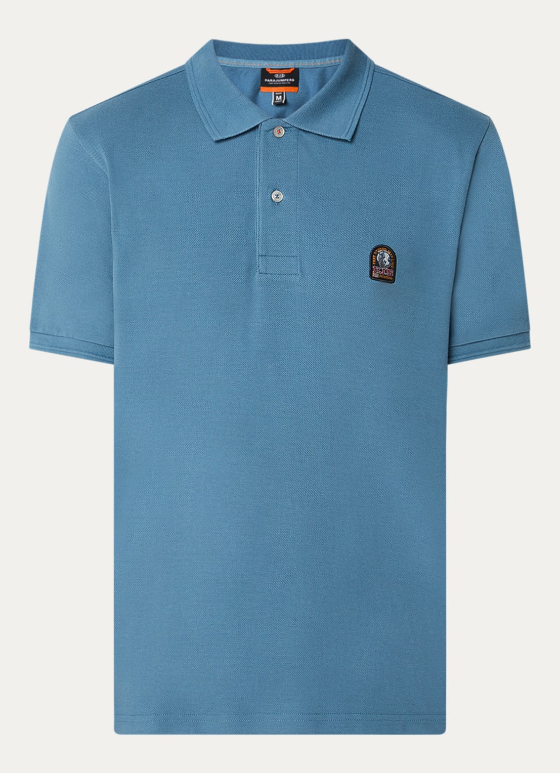 Parajumpers Hobart regular fit polo met logoborduring - voorkant 2 blauw