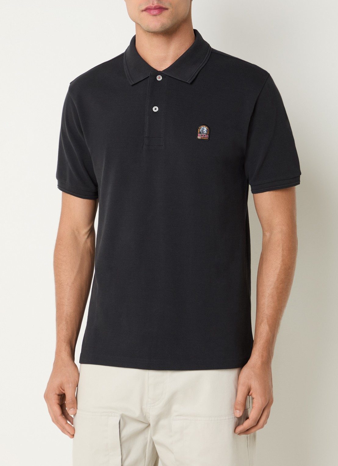 Parajumpers Hobart regular fit polo met logoborduring - detail 2 zwart