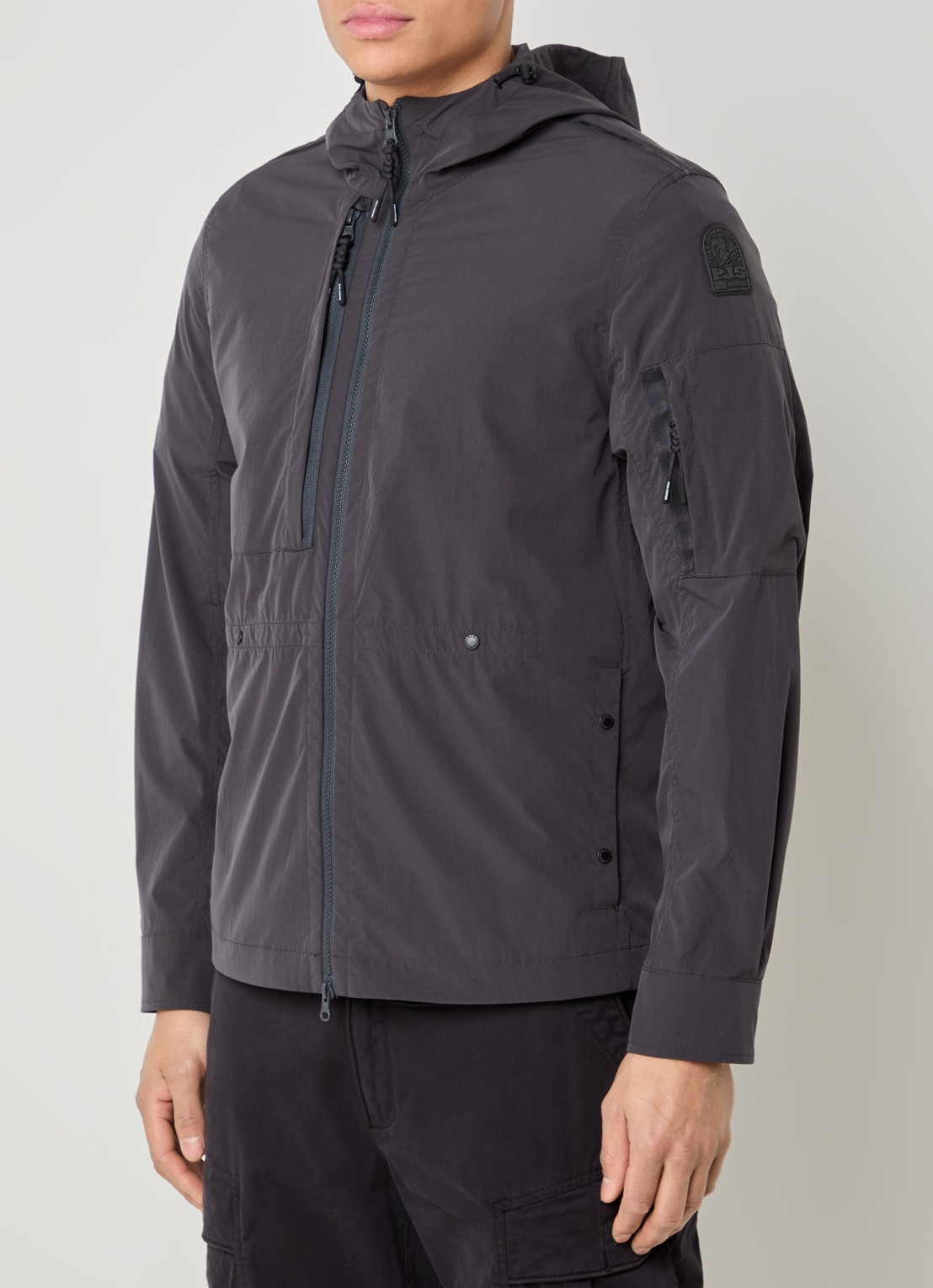 Parajumpers Inverness jack met capuchon en steekzakken - detail antraciet