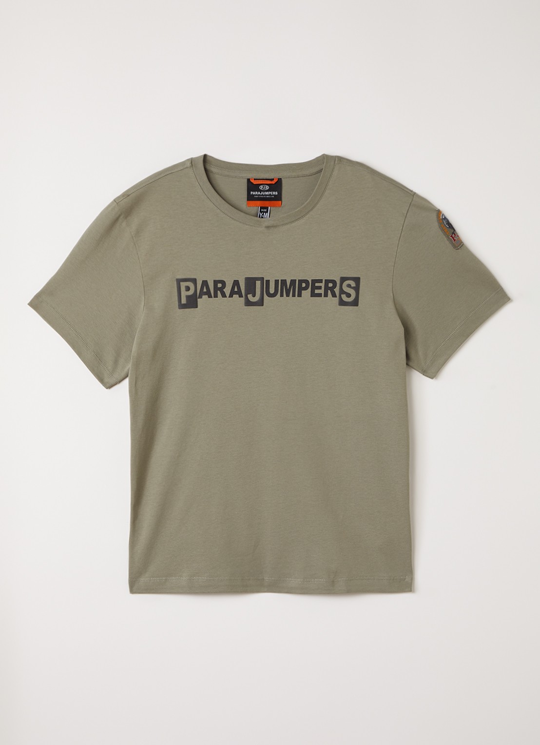 Parajumpers Iseo T-shirt met logoprint - voorkant olijfgroen