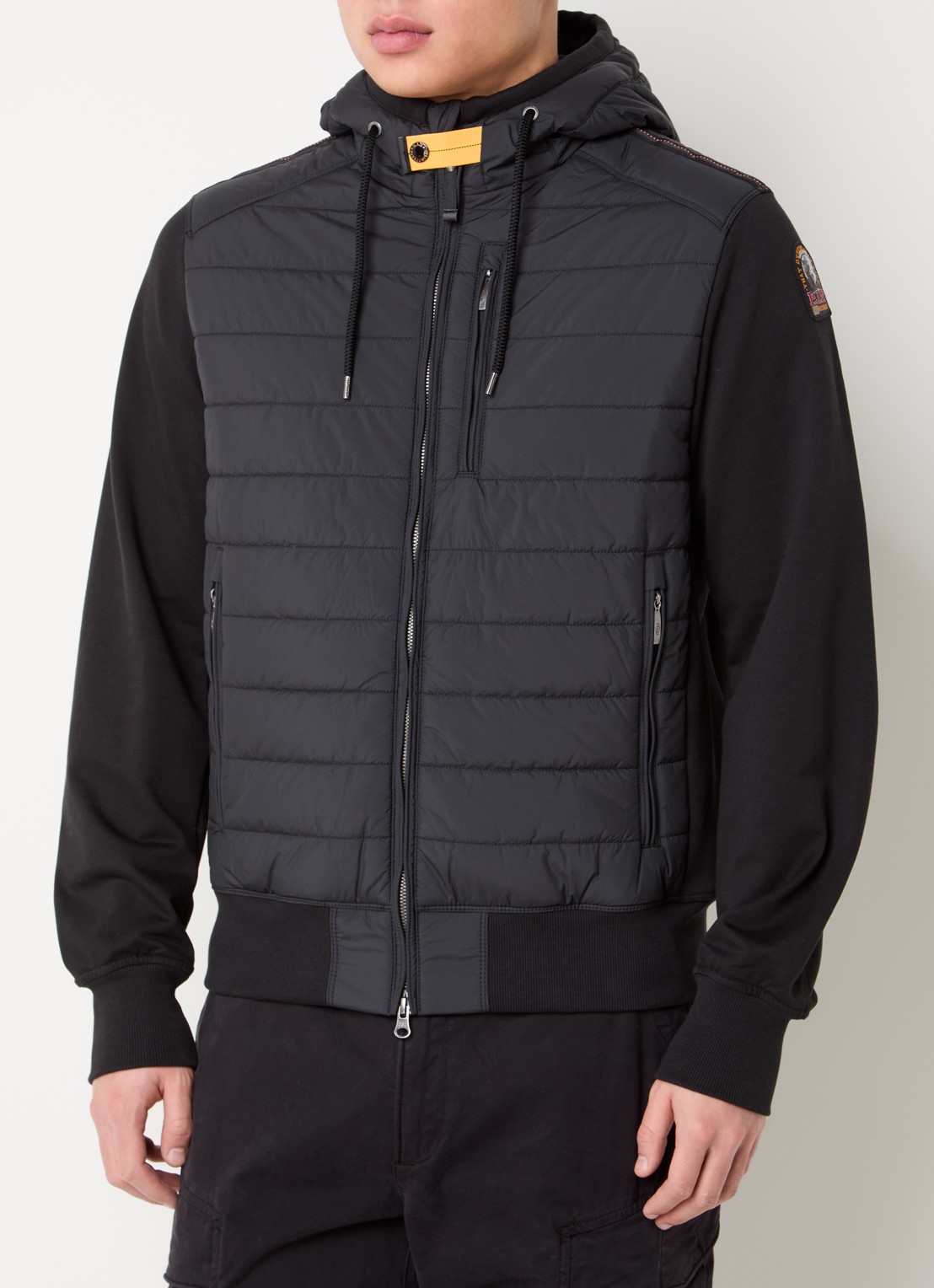 Parajumpers Ivor gewatteerd jack met logoborduring - detail zwart