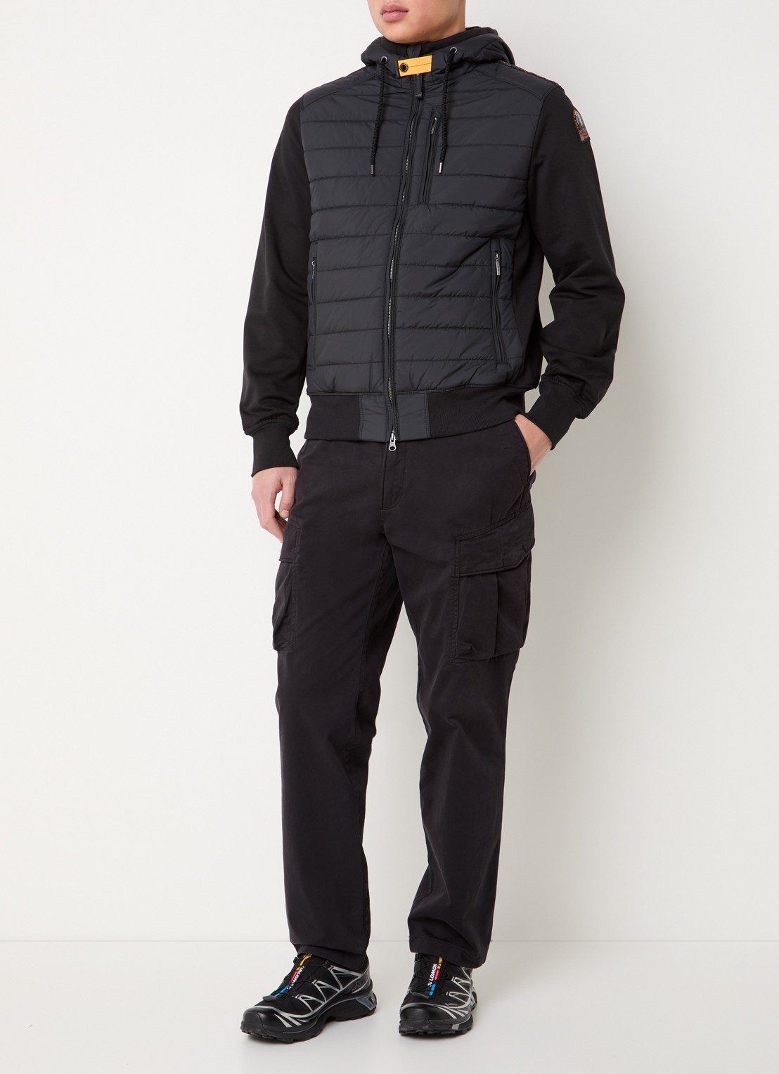 Parajumpers Ivor gewatteerd jack met logoborduring - voorkant 3 zwart