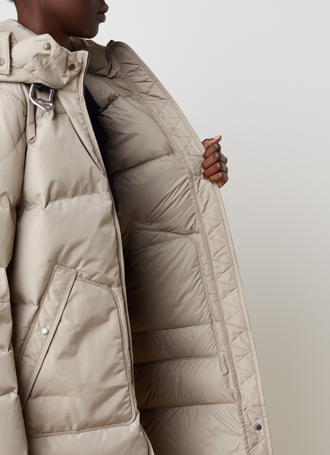 Parajumpers Jas met donsvulling en opgestikte zakken - detail 6 lichtgrijs