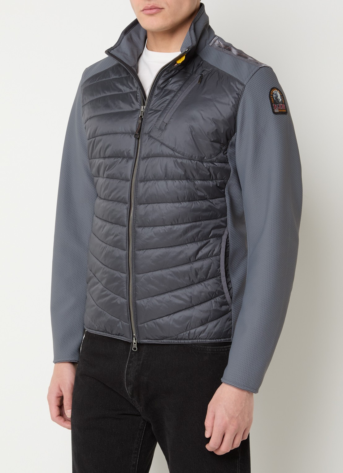 Parajumpers Jayden jack met gewatteerd voorpand en steekzakken - detail grijs