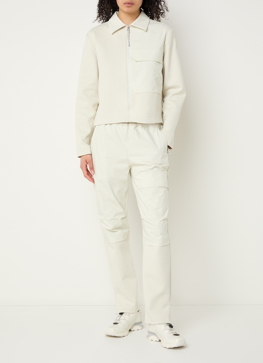 Parajumpers Jelka vest met kraag en logo - voorkant 3 ivoor