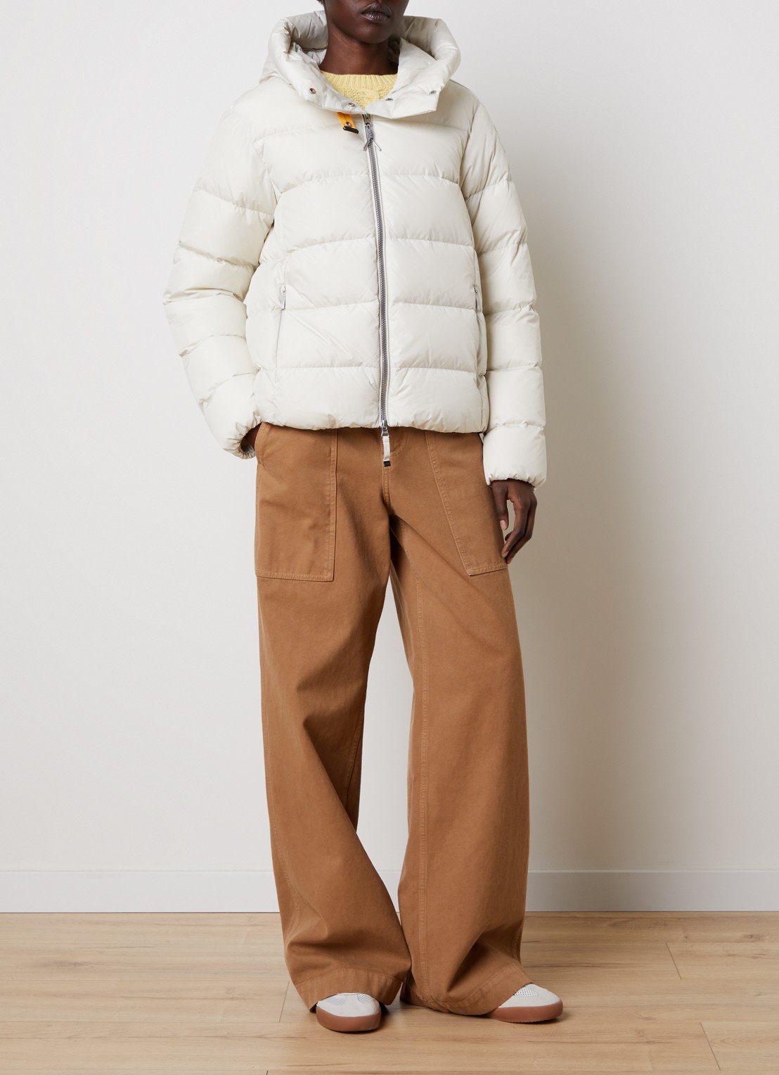 Parajumpers Jinny jas met donsvulling en steekzakken - voorkant 3 wit