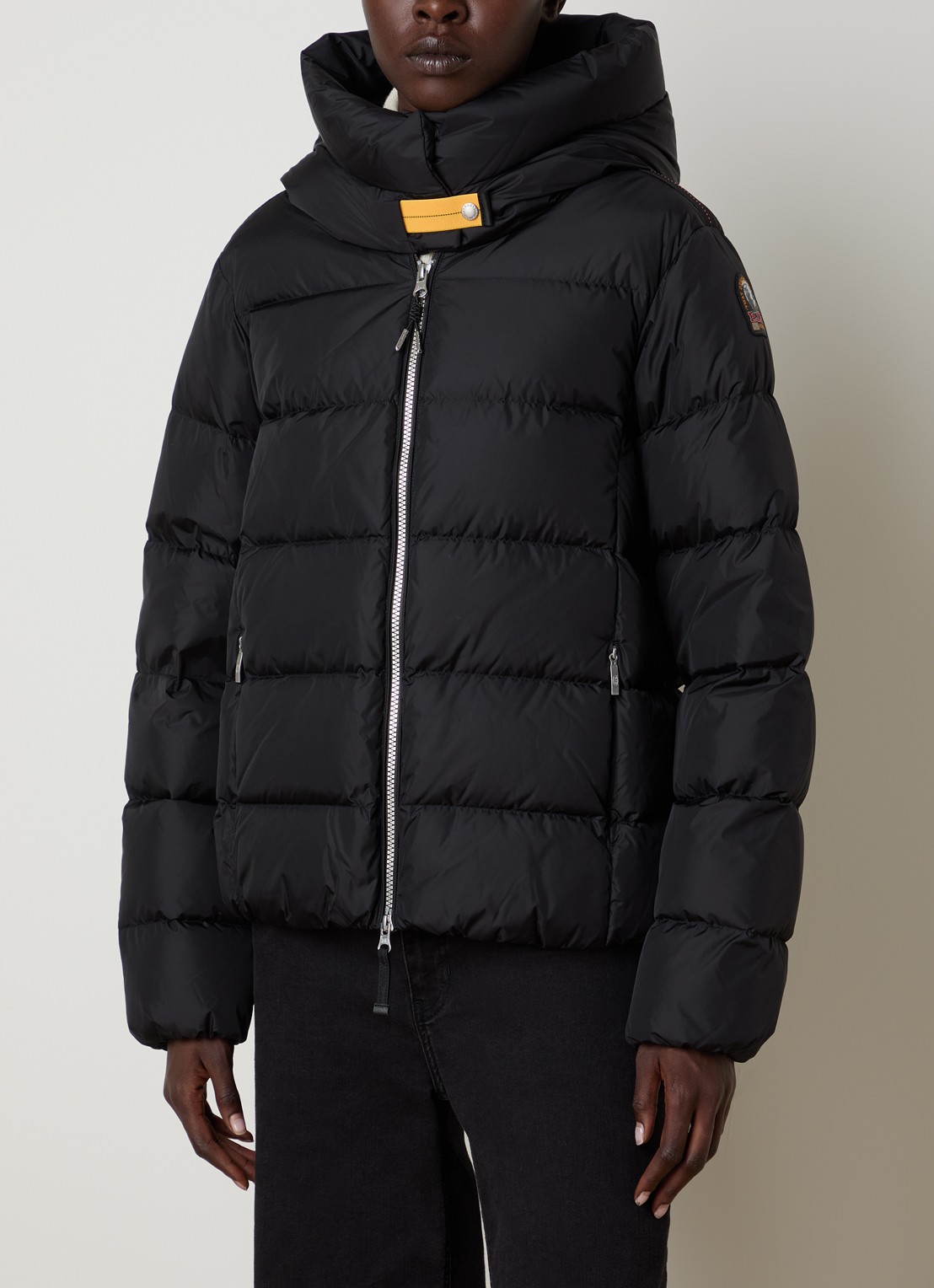 Parajumpers Jinny jas met donsvulling en steekzakken - detail zwart