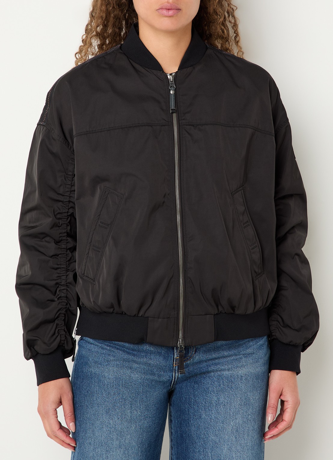 Parajumpers Kathryn bomberjack met steekzakken - detail zwart