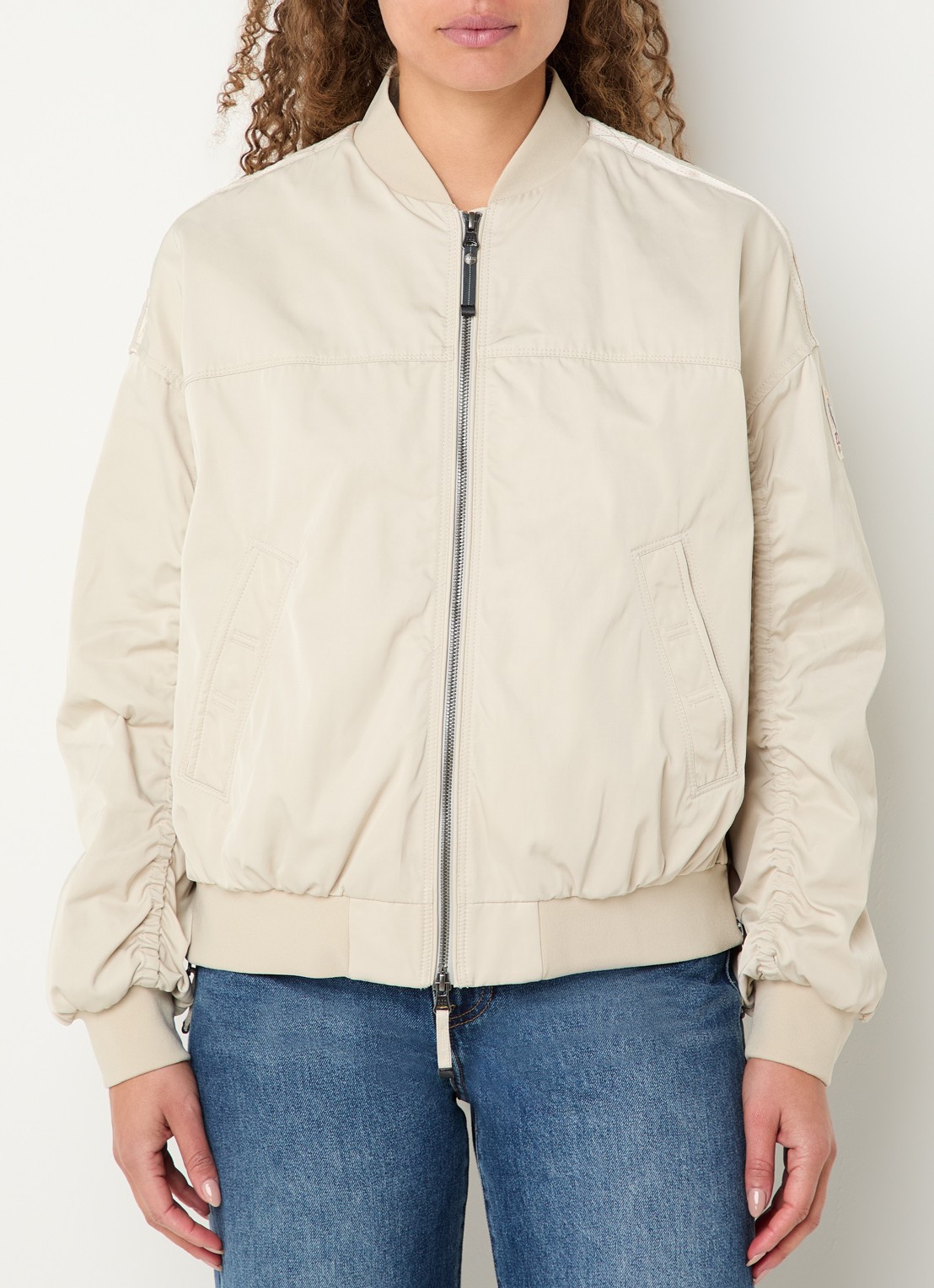 Parajumpers Kathryn bomberjack met steekzakken - detail beige