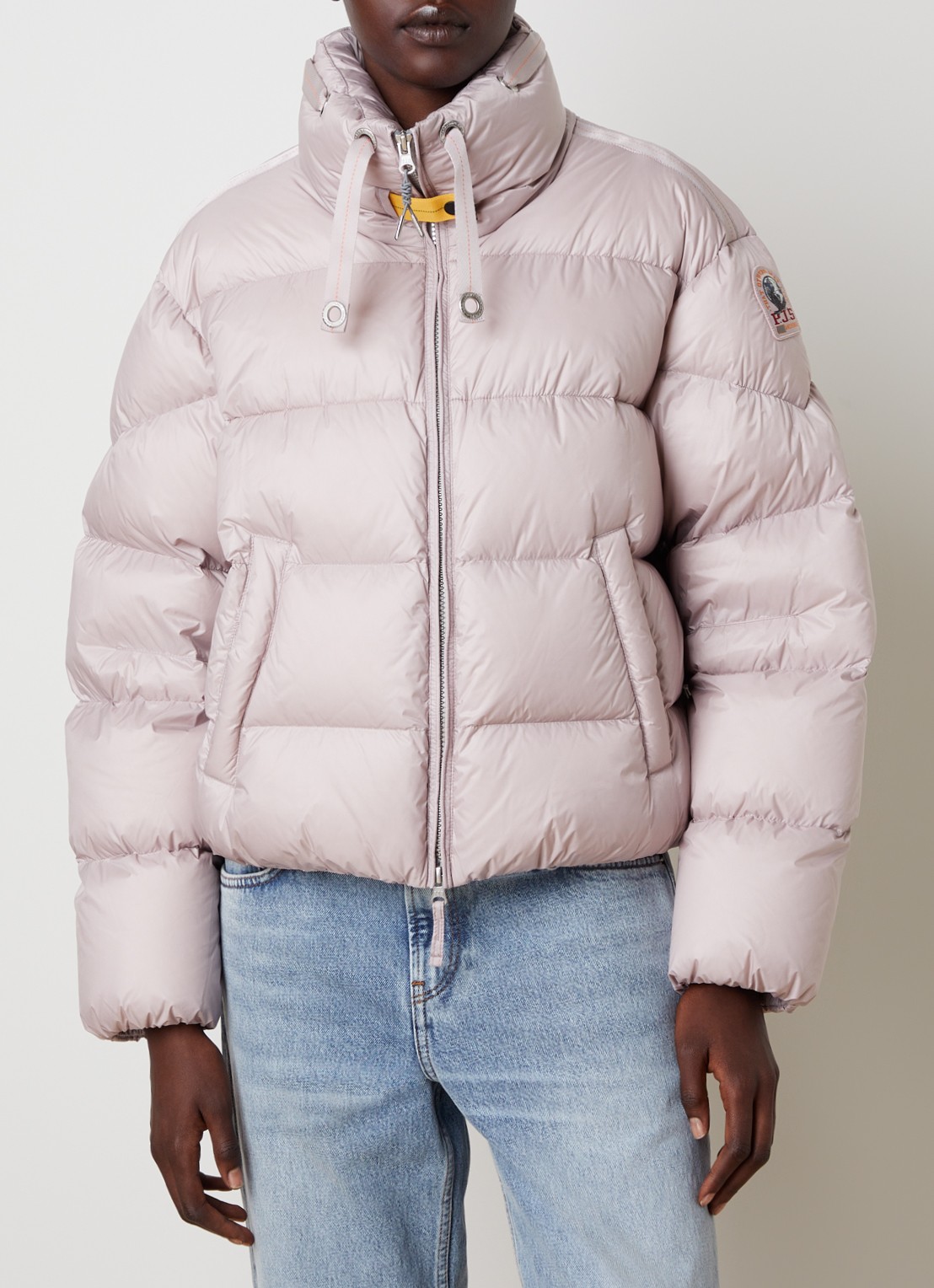 Parajumpers Killin pufferjack met donsvulling en logo - detail oudroze