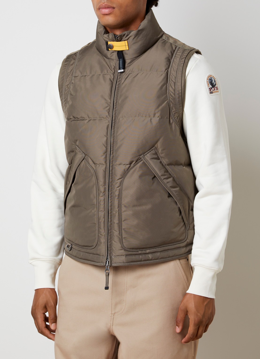 Parajumpers Kobuk bodywarmer met donsvulling - detail 2 bronsgroen