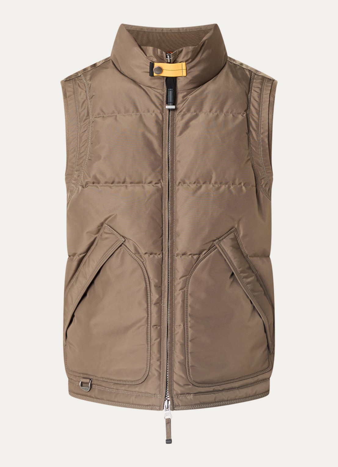 Parajumpers Kobuk bodywarmer met donsvulling - voorkant bronsgroen