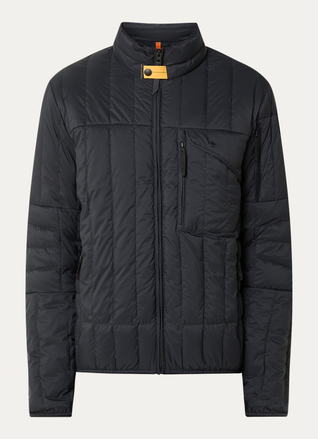 Parajumpers Kuon gewatteerd jack met donsvulling en ritszakken - voorkant 2 zwart