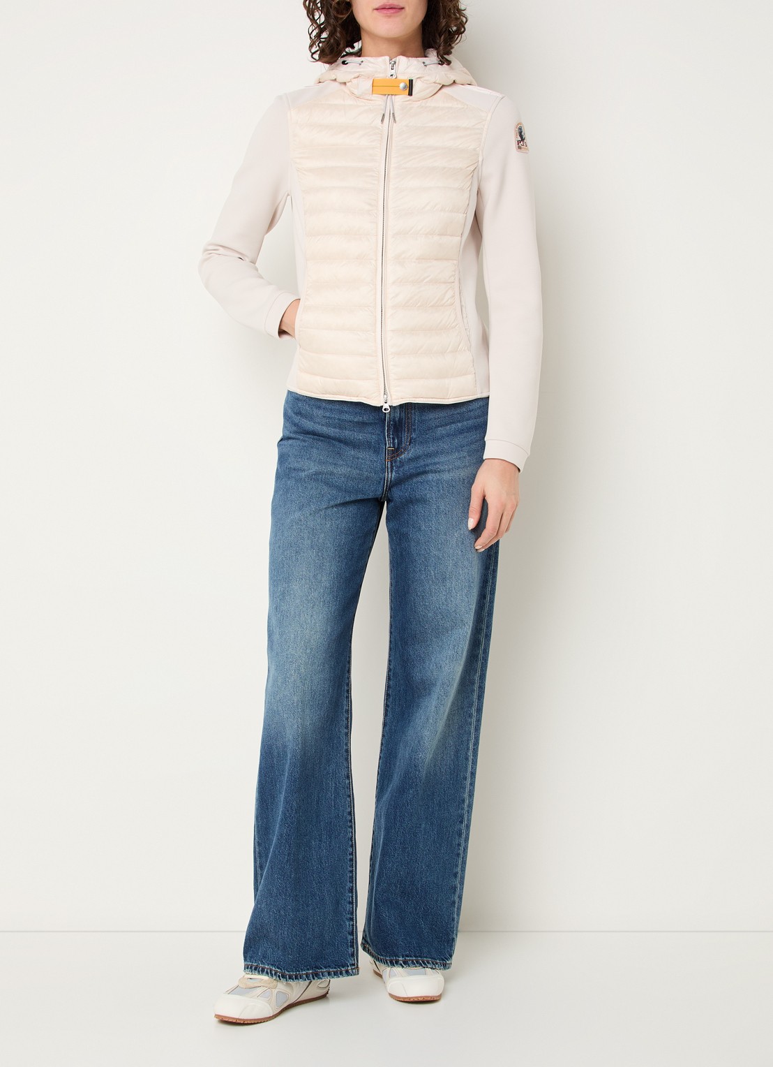 Parajumpers Kym gewatteerde jack met donsvulling en capuchon - voorkant 3 creme