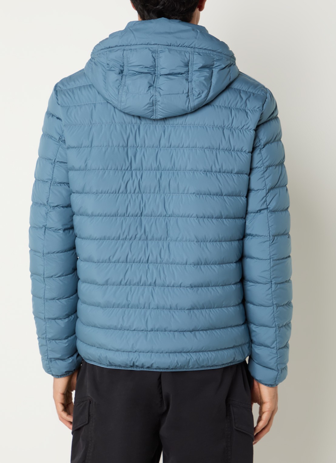 Parajumpers Last Minute gewatteerd jack met donsvulling en capuchon - achterkant 3 staalblauw