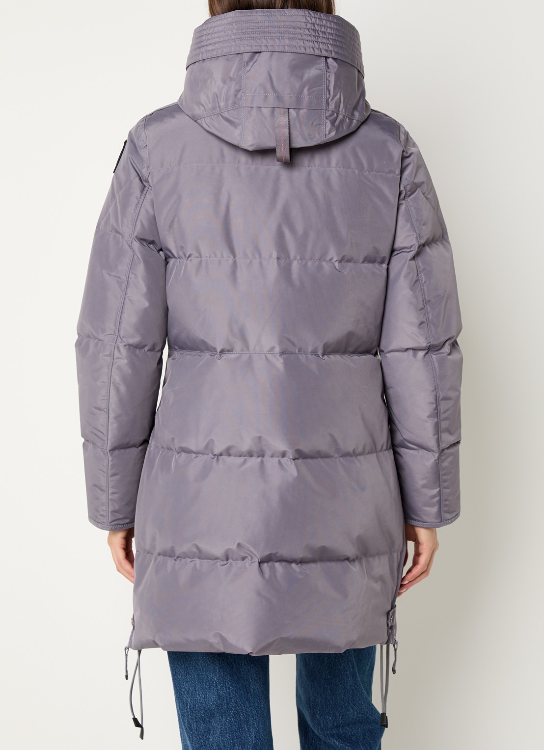 Parajumpers Long Bear jas met donsvulling en afneembare capuchon  - achterkant grijs