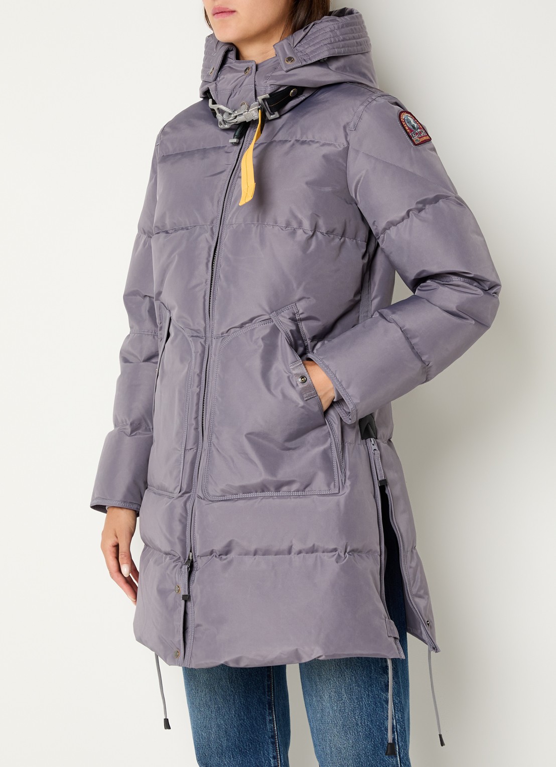 Parajumpers Long Bear jas met donsvulling en afneembare capuchon  - detail 4 grijs