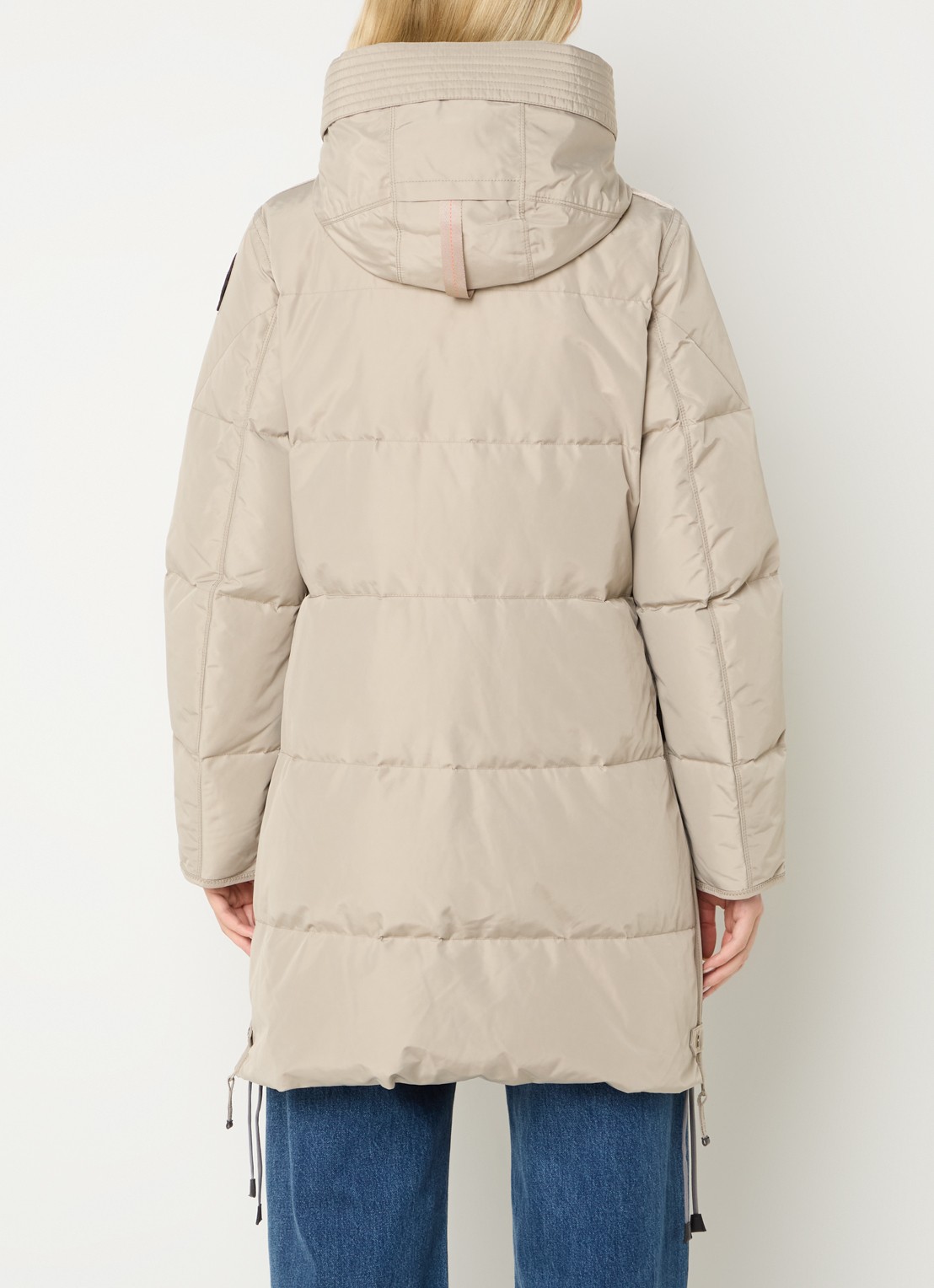 Parajumpers Long Bear jas met donsvulling en afneembare capuchon  - achterkant beige