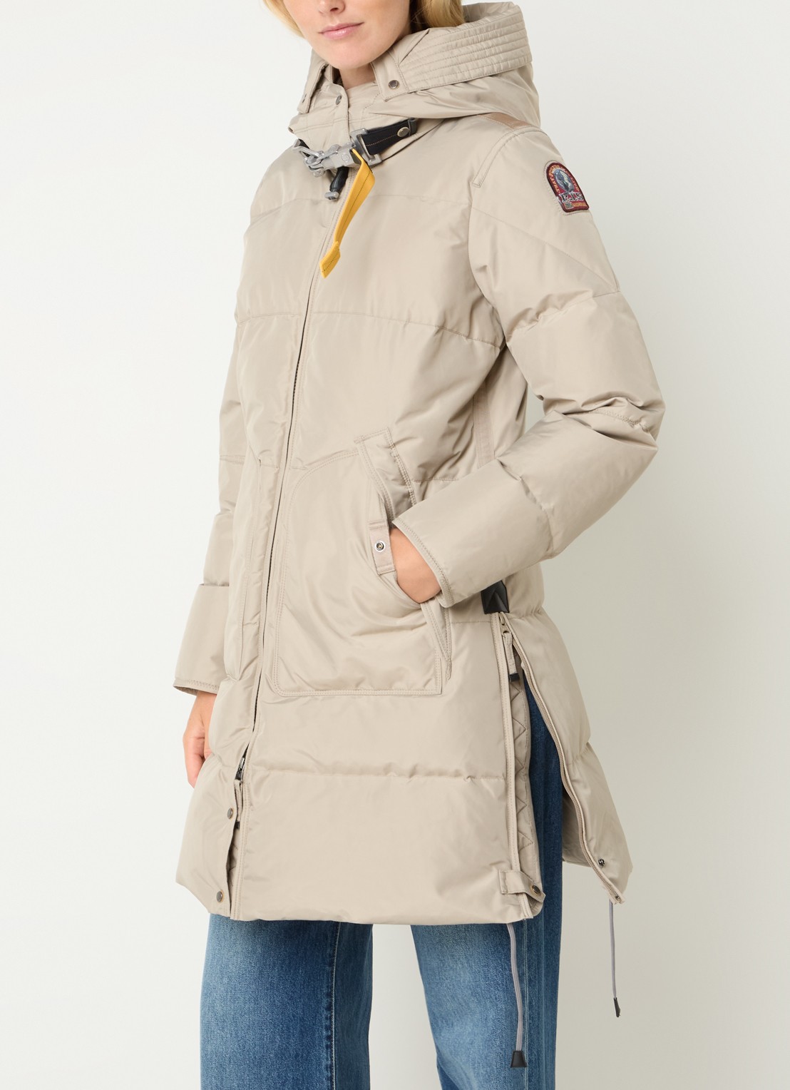 Parajumpers Long Bear jas met donsvulling en afneembare capuchon  - detail 2 beige