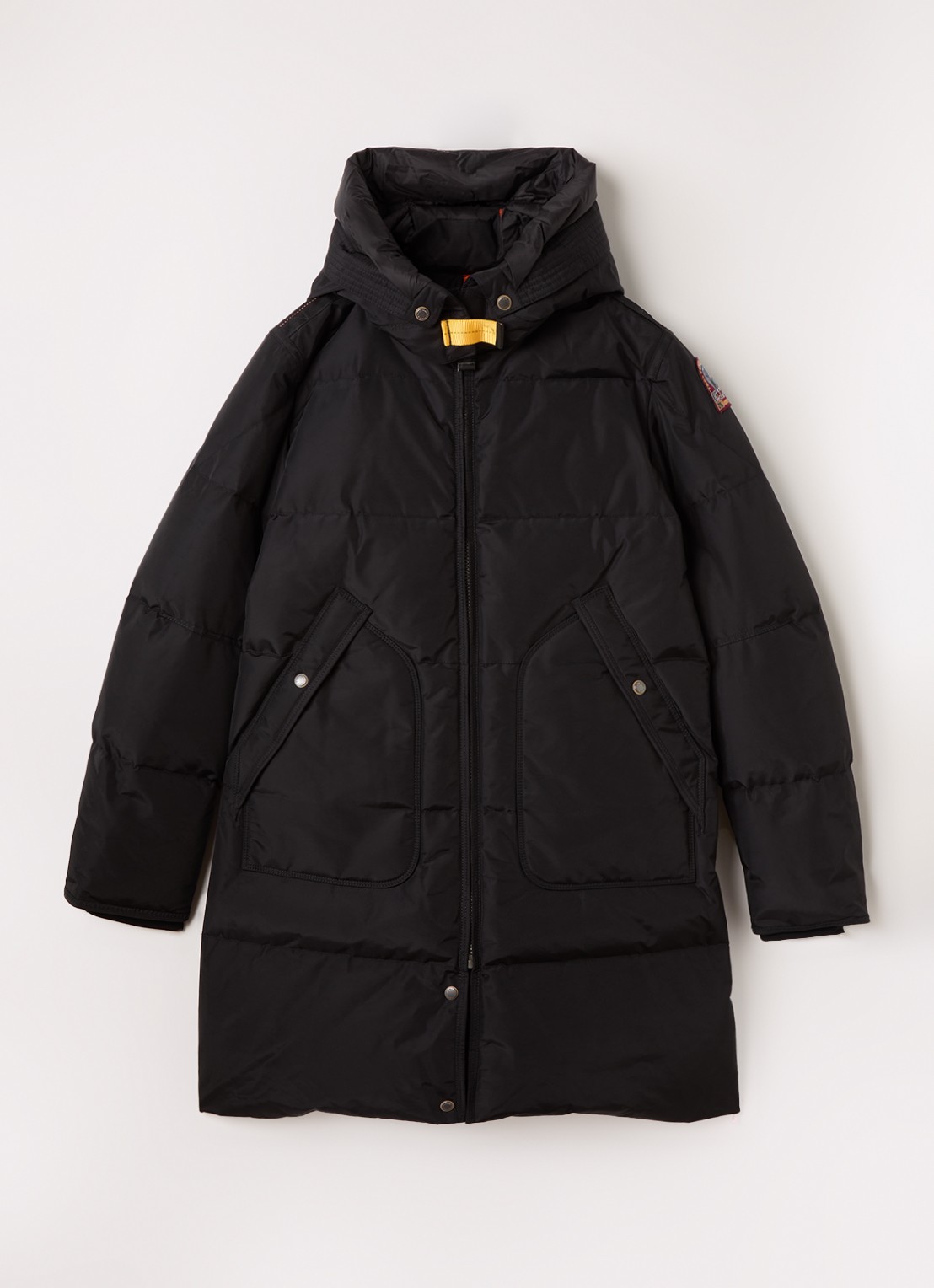 Parajumpers Long Bear puffer jack met donsvulling - voorkant zwart