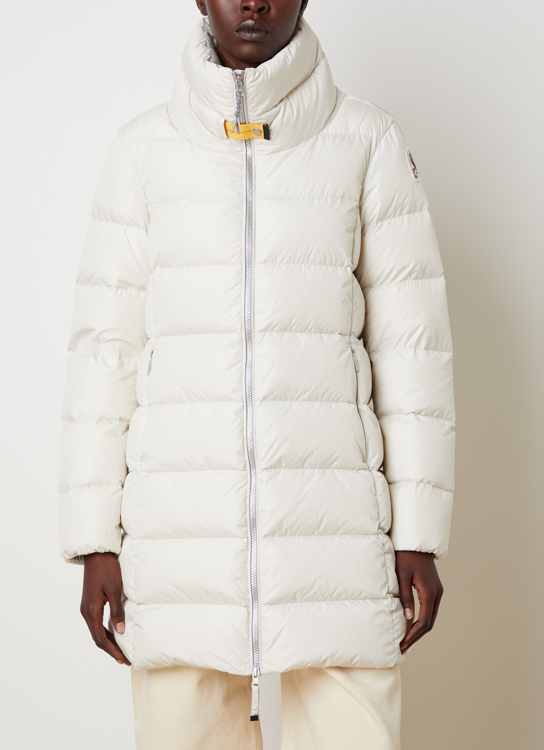 Parajumpers Malandra gewatteerde puffer jas met donsvulling en ritszakken - detail wit