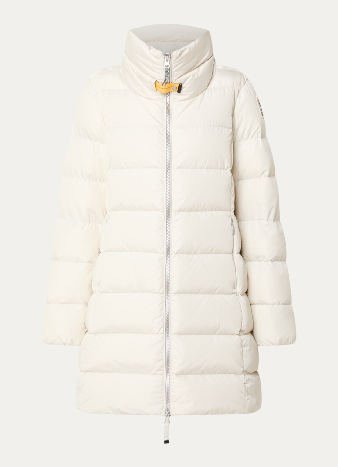Parajumpers Malandra gewatteerde puffer jas met donsvulling en ritszakken - voorkant wit
