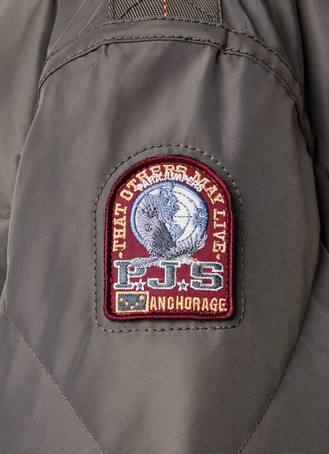 Parajumpers Mallery puffer jack met donsvulling en logo - detail 3 olijfgroen