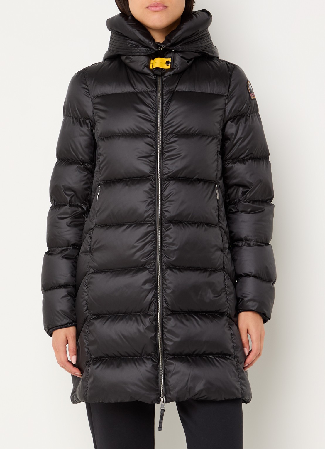 Parajumpers Marion gewatteerde jas met donsvulling en capuchon - detail zwart