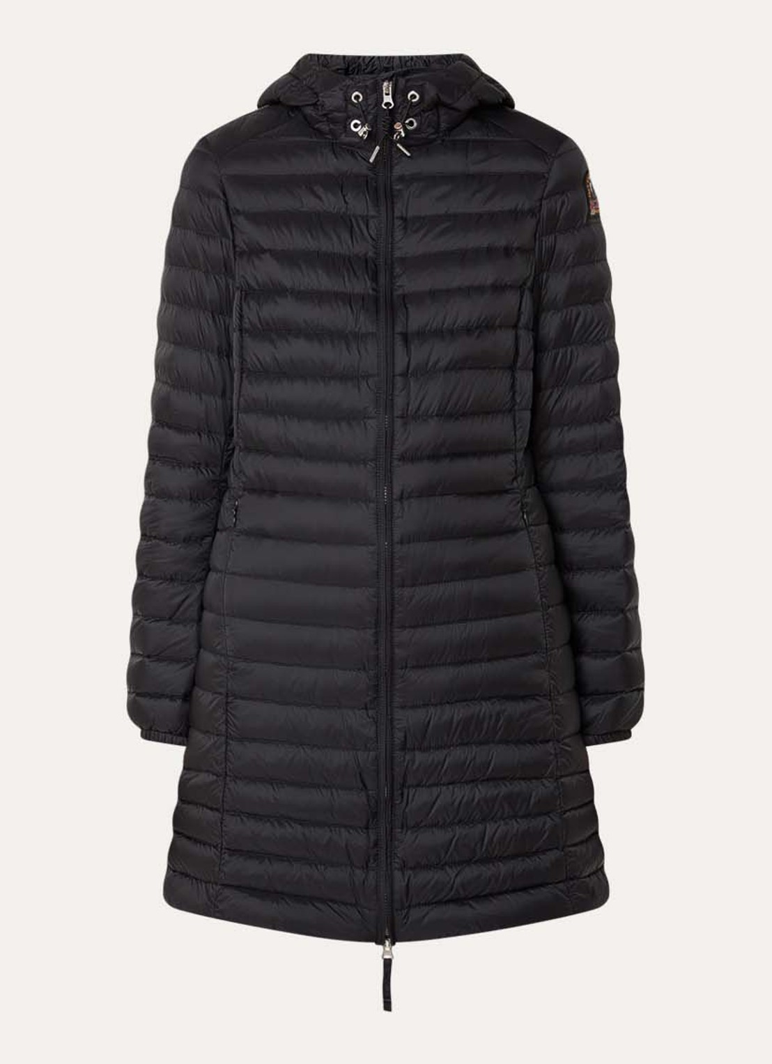 Parajumpers Meredith puffer jas met donsvulling en capuchon - voorkant 2 zwart