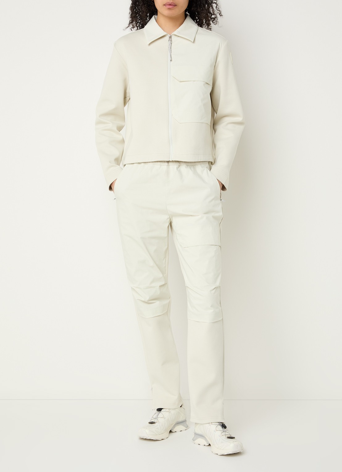 Parajumpers Mildrade high waist slim fit joggingsbroek met steekzakken - voorkant 3 ivoor