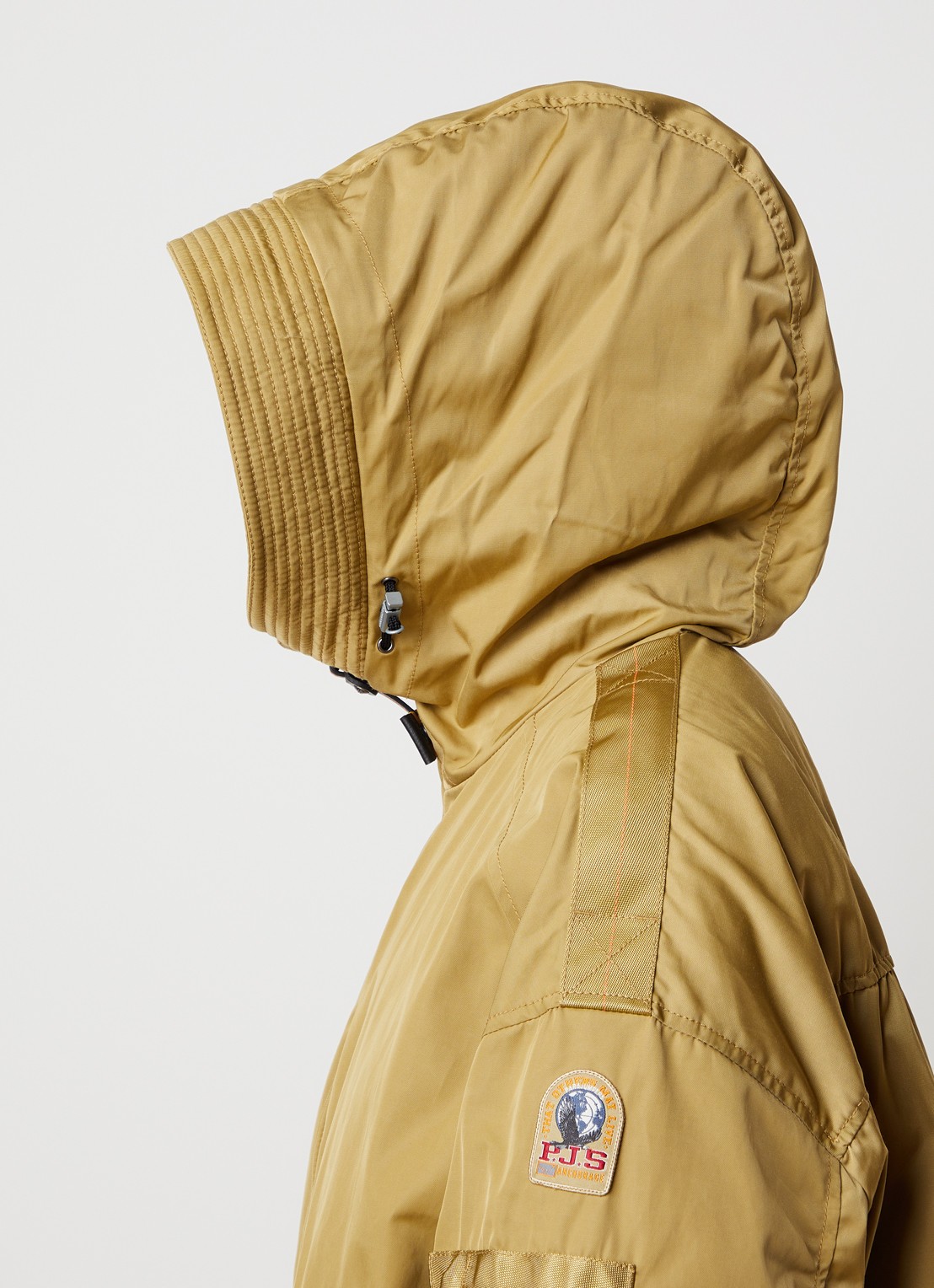 Parajumpers Naadz gewatteerde jack donsvulling en capuchon - detail 2 mosgroen
