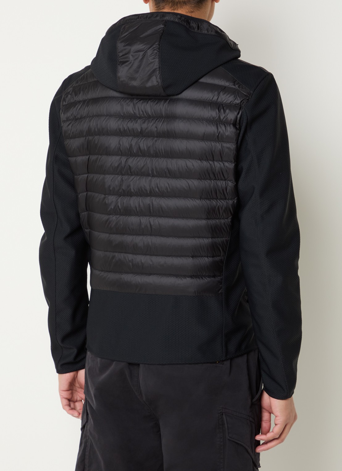 Parajumpers Nolan gewatteerd jack met donsvulling en capuchon - achterkant zwart