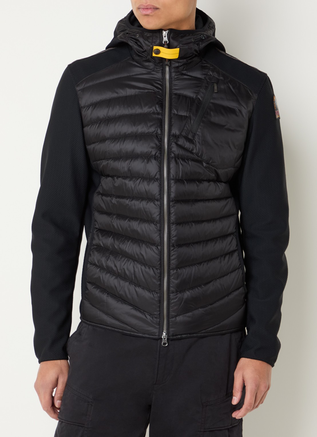 Parajumpers Nolan gewatteerd jack met donsvulling en capuchon - detail 4 zwart
