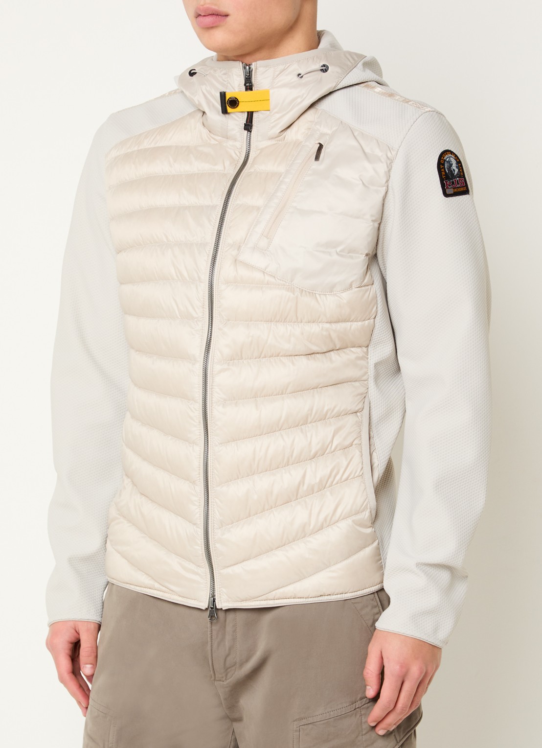 Parajumpers Nolan gewatteerd jack met donsvulling en capuchon - detail 2 creme