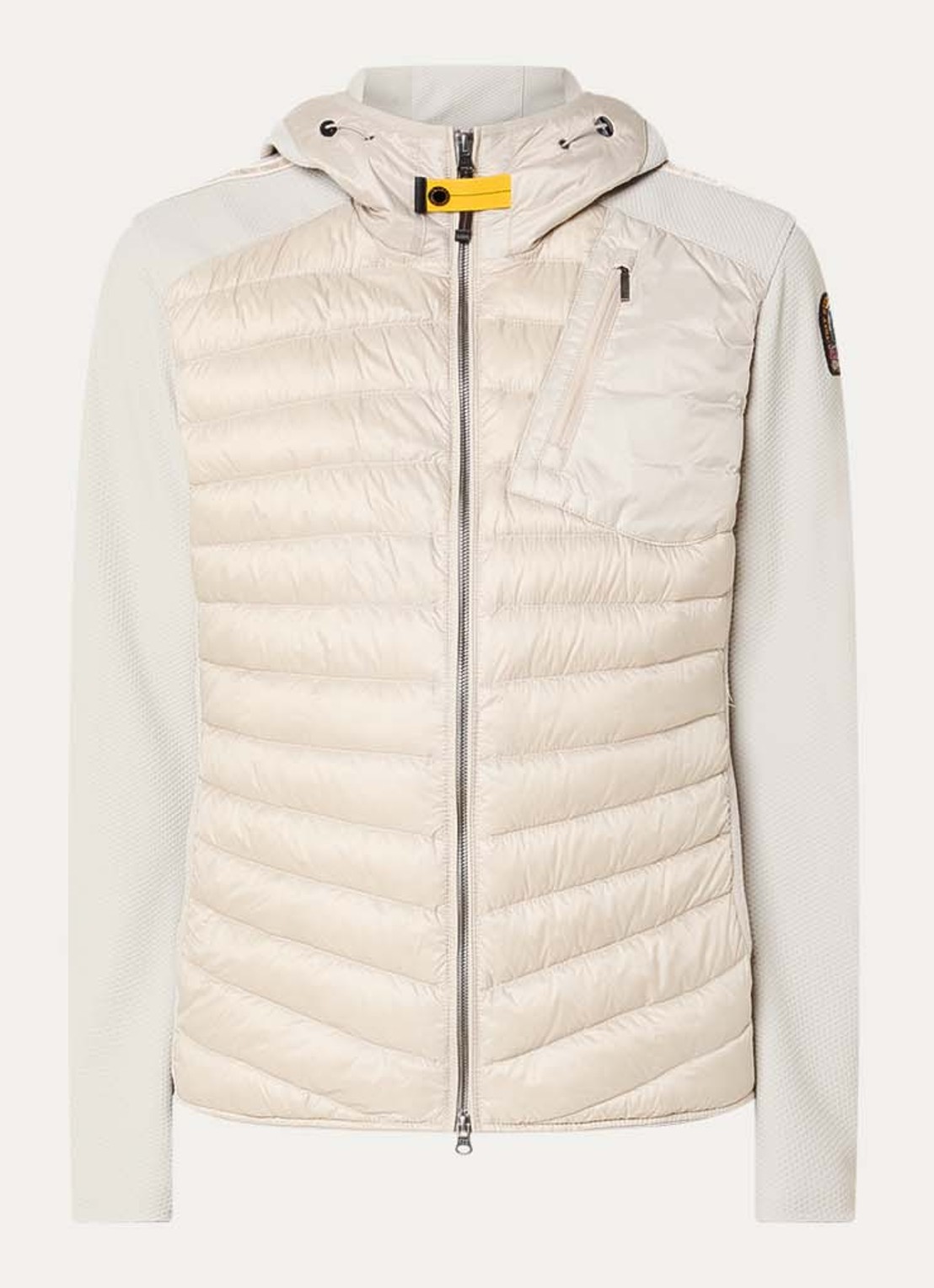 Parajumpers Nolan gewatteerd jack met donsvulling en capuchon - voorkant 3 creme
