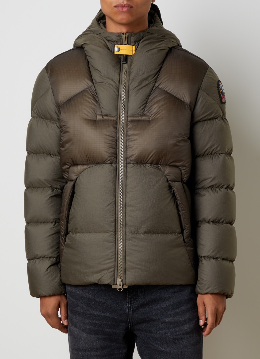 Parajumpers Notigi puffer jas met donsvulling en ritszakken - detail 4 bronsgroen
