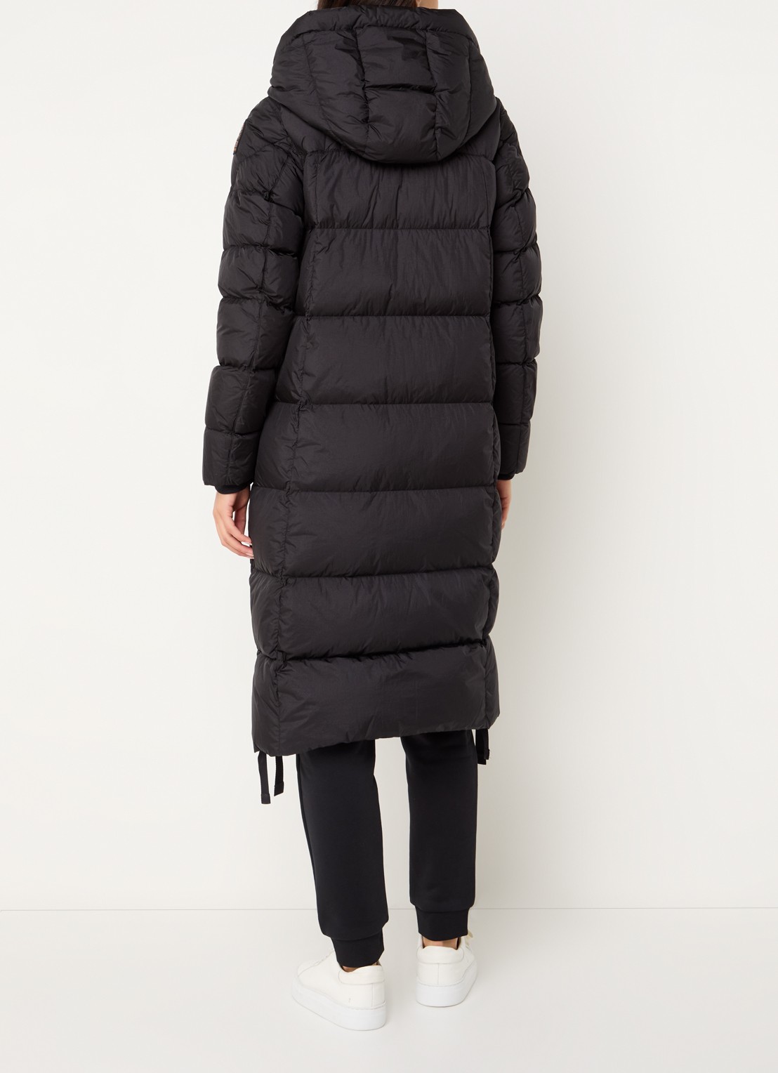 Parajumpers Panda longline puffer jas met donsvulling en capuchon  - achterkant zwart