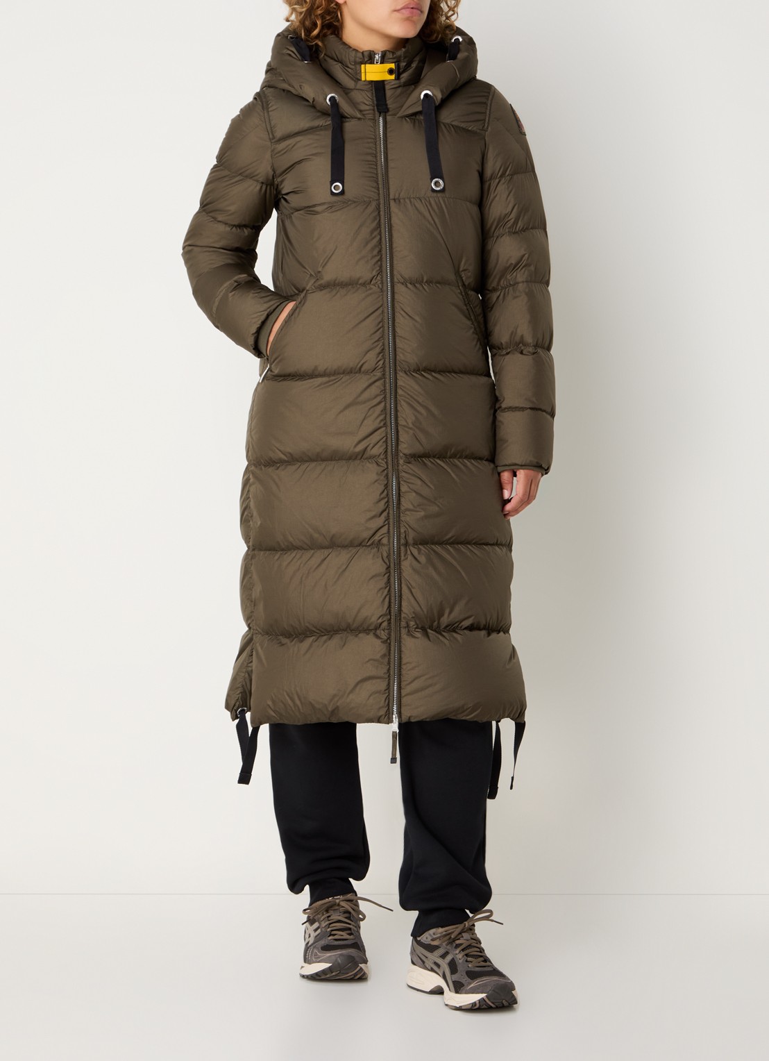 Parajumpers Panda longline puffer jas met donsvulling en capuchon  - detail 4 olijfgroen