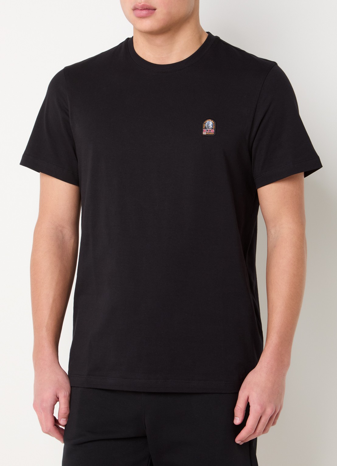 Parajumpers Patch T-shirt met logoborduring - detail 4 zwart