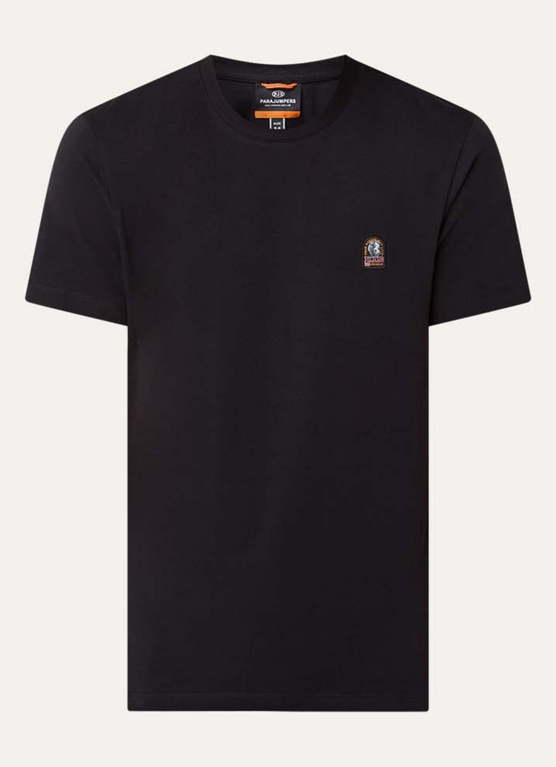 Parajumpers Patch T-shirt met logoborduring - voorkant zwart