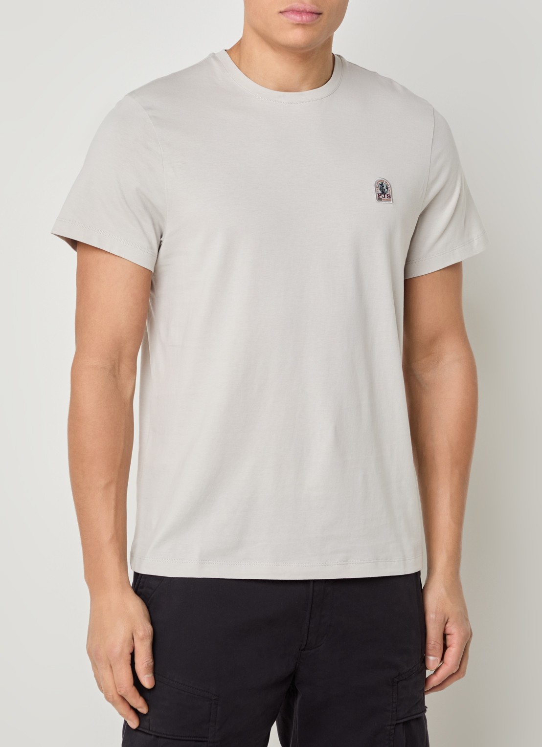 Parajumpers Patch T-shirt met logoborduring - detail 2 beige