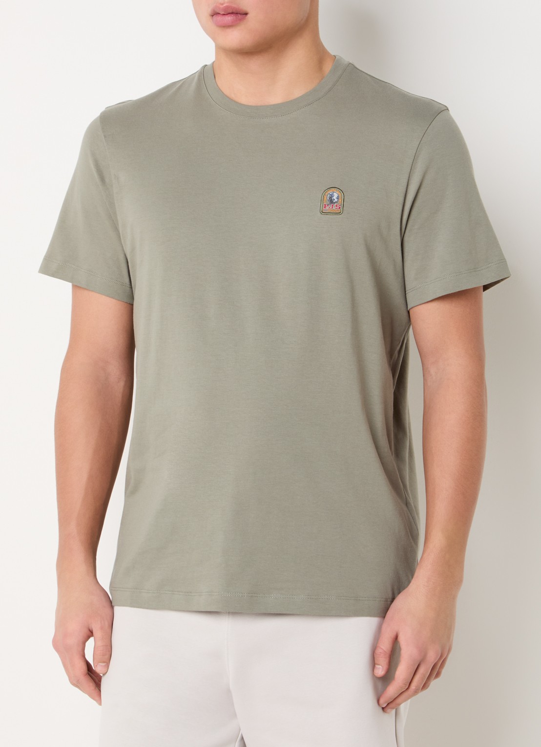 Parajumpers Patch T-shirt met logoborduring - detail 4 groen