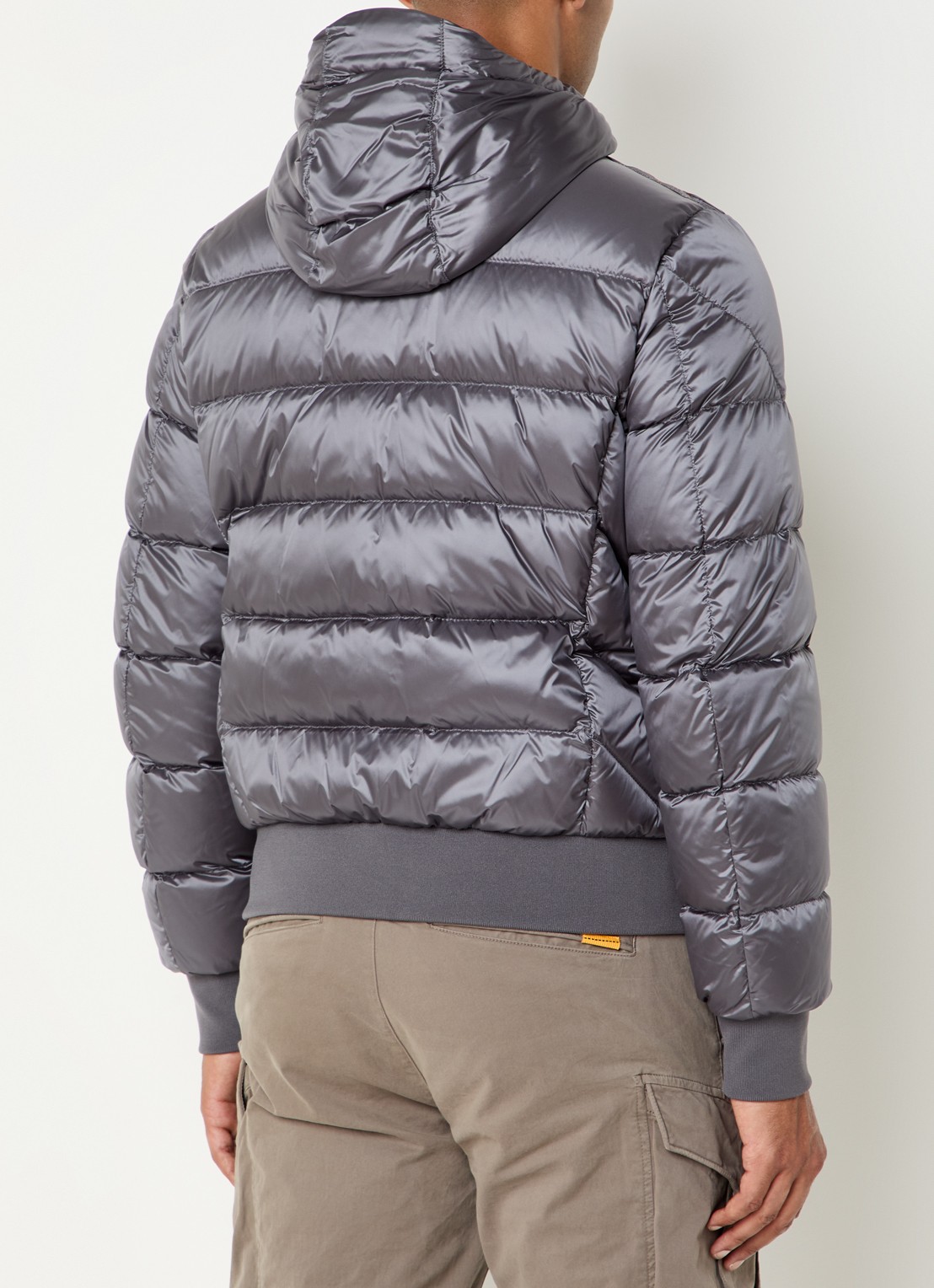 Parajumpers Pharrell puffer jack met capuchon en logo - achterkant 3 donkergrijs