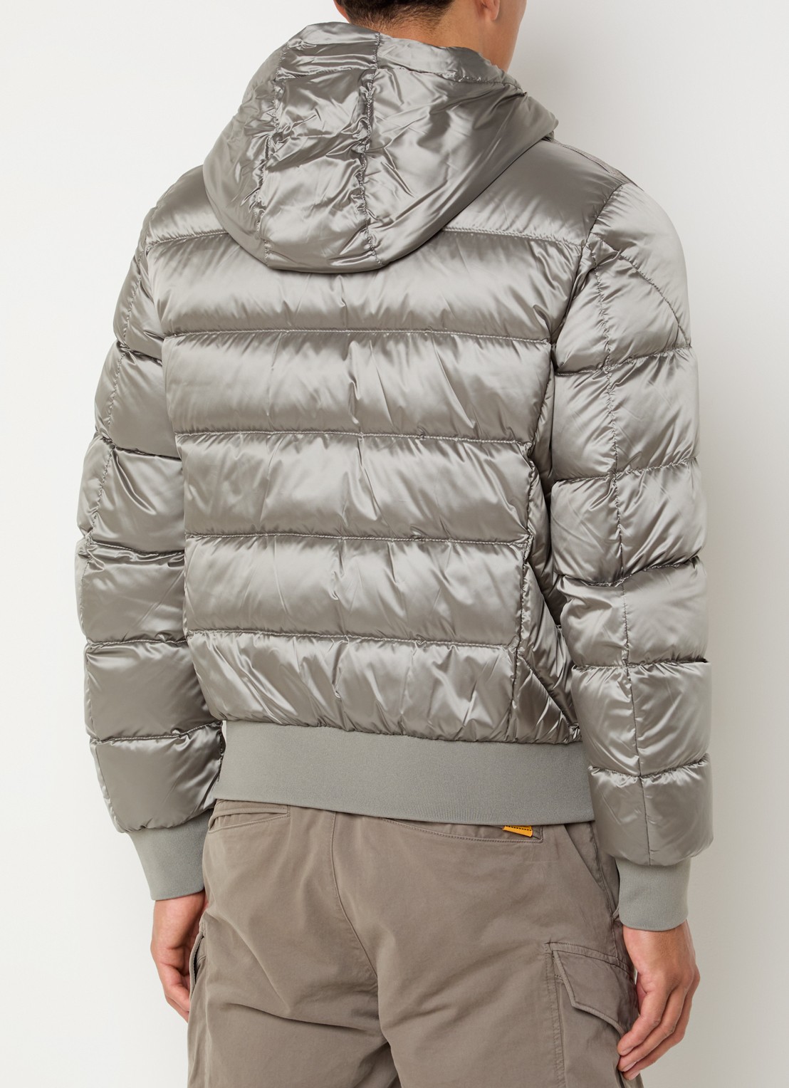 Parajumpers Pharrell puffer jack met capuchon en logo - achterkant 4 grijs