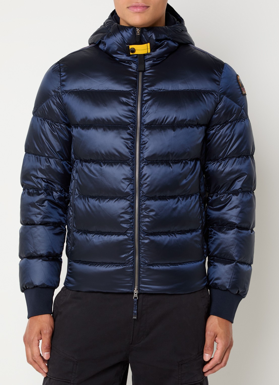 Parajumpers Pharrell puffer jack met capuchon en logo - detail 3 donkerblauw