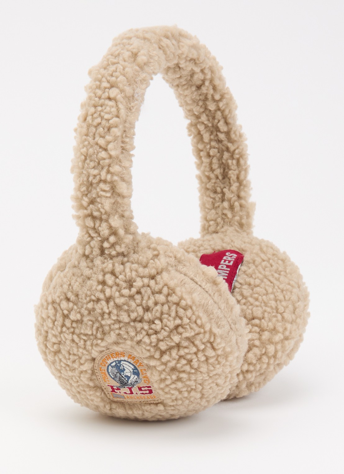 Parajumpers Rawam oorwarmers van teddy - voorkant beige