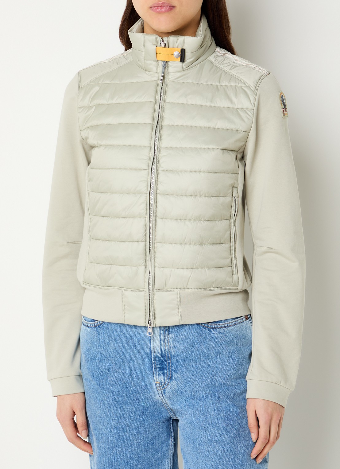 Parajumpers Rosy sweatvest met gewatteerd voorpand - detail lindegroen